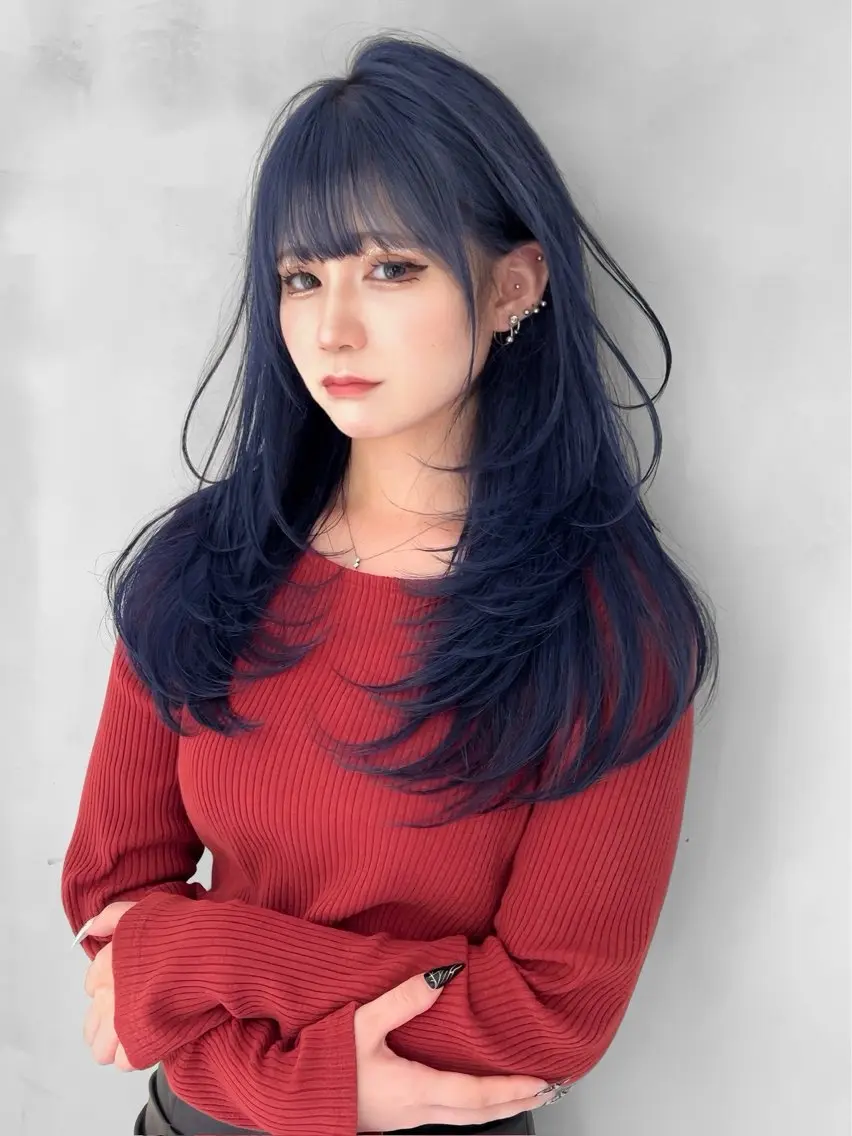 ロング ヘアカラー Lond bla-maのヘアスタイル