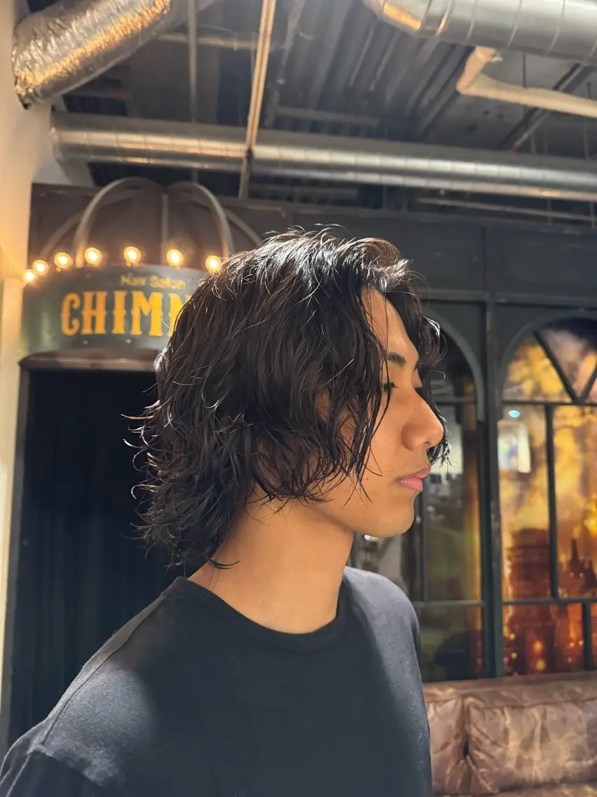 メンズ ブリーチカラー/ブロ ンドレイヤーカットのヘアスタイル
