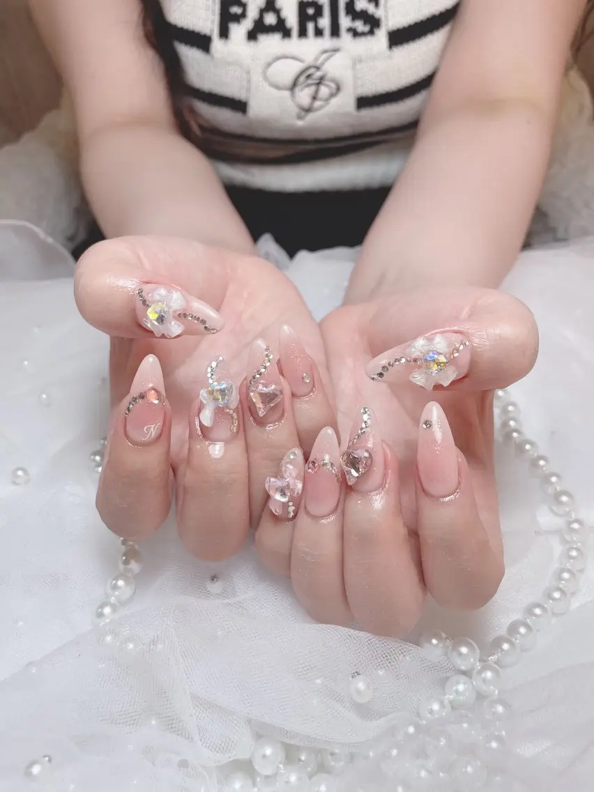 ネイル フットネイル フレンチネイル ジェルネイル ガーリー グラデーション ハンドネイル D.d Nail Moeのネイルデザイン