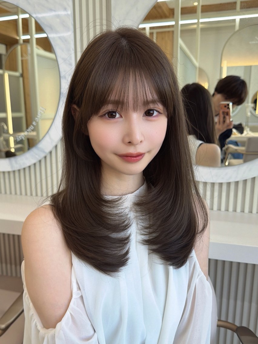 セミロング カット ヘアカラー トリートメント 顔周り/レイヤー/ 前髪/TAKUのヘアスタイル