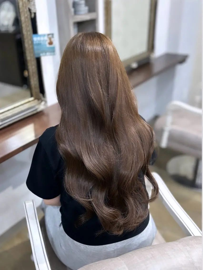 ロング カラー ブラウンカラー オレンジ ヘアカラー さや𝜗𝜚 カラーモデル募集中のヘアスタイル