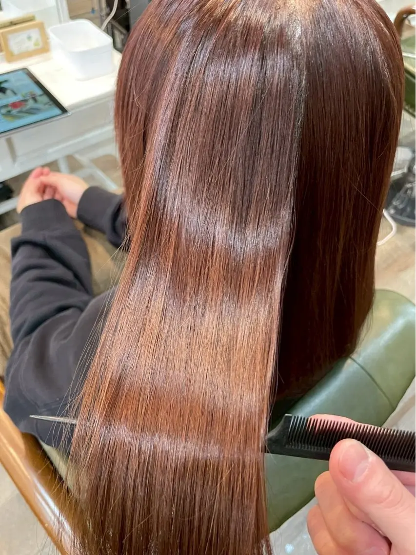 ロング 縮毛矯正 岩間 渉のヘアスタイル