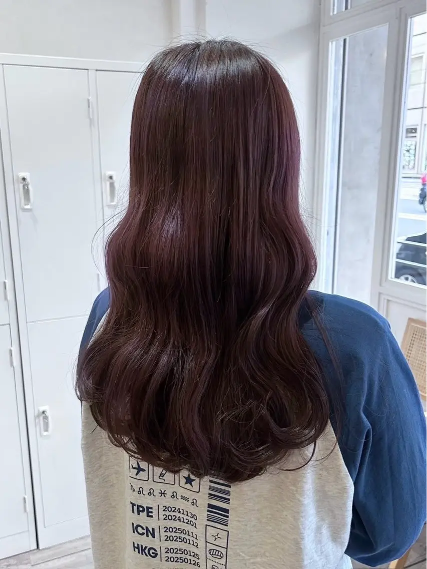 ロング ピンクブラウン ヘアカラー トリートメント ヘアセット ROMEO京橋 🤍✨岡村瑠花のヘアスタイル