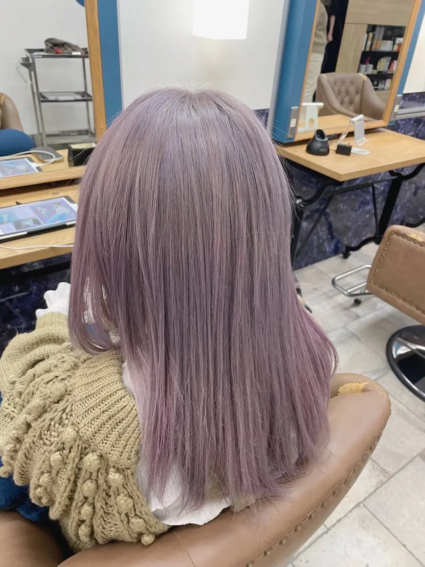 ロング カラー 透明感カラー ヘアカラー トリートメント 🍒透明感カラー/ 艶カラー/さくら🍒のヘアスタイル