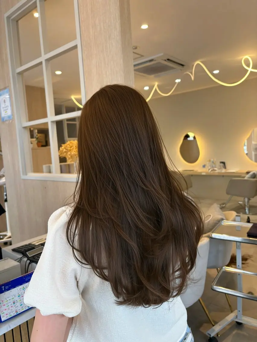 ロング カラー アッシュ ベージュカラー レイヤーカット カット ヘアカラー レイヤー/メンズ /パーマ/佐藤のヘアスタイル