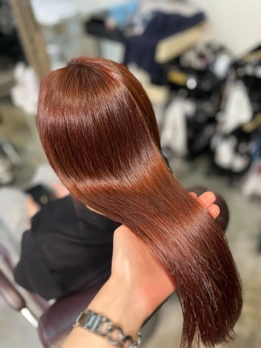 ロング カラー ヘアカラー トリートメント フェザーパーマ🌙 毛流れ yuzukiのヘアスタイル