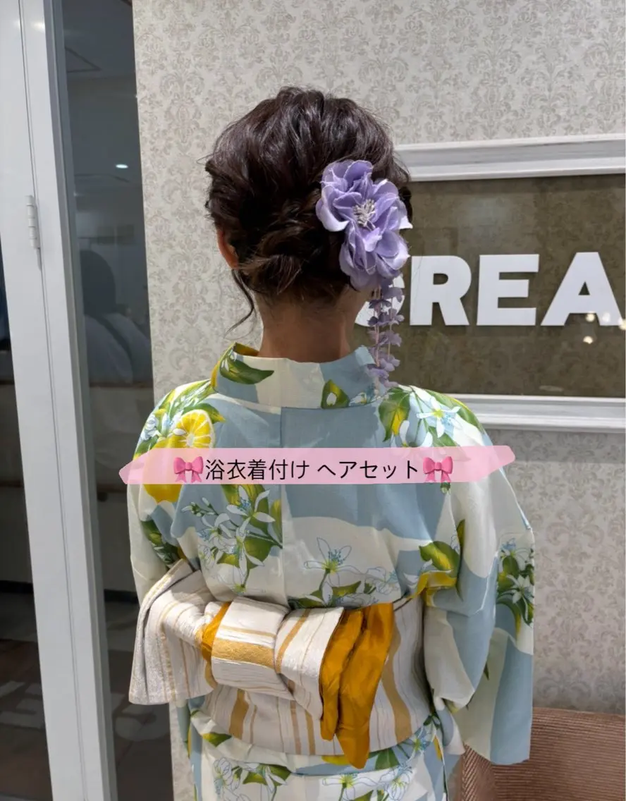 着付け ブリーチなしカラー/ 暖色カラー/艶カラーのヘアスタイル