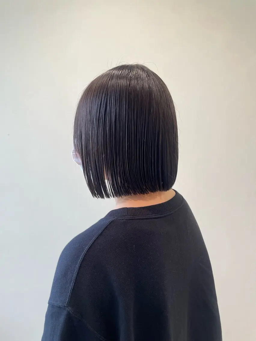 ショート 切りっぱなしボブ ボブ カット ボブ/インナーカラー /眉毛/Miyuのヘアスタイル