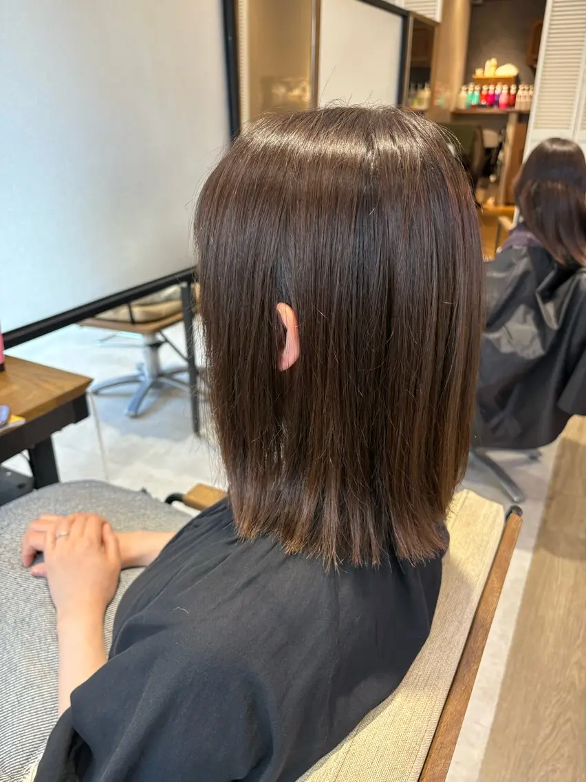 ミディアム カラー カット ヘアカラー 奥村 奈々加のヘアスタイル