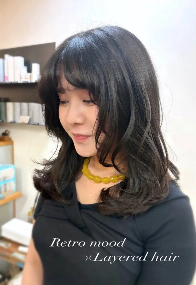 セミロング 顔まわりレイヤー レイヤーカット カット トリートメント レイヤー×透明感 カラー🤍MAOのヘアスタイル