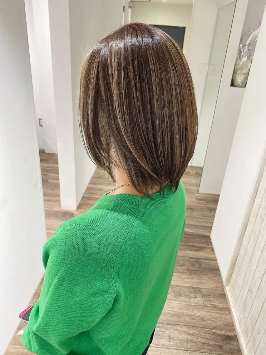 ミディアム カラー ヘアカラー トリートメント ハイライト⭐️上野 高広のヘアスタイル