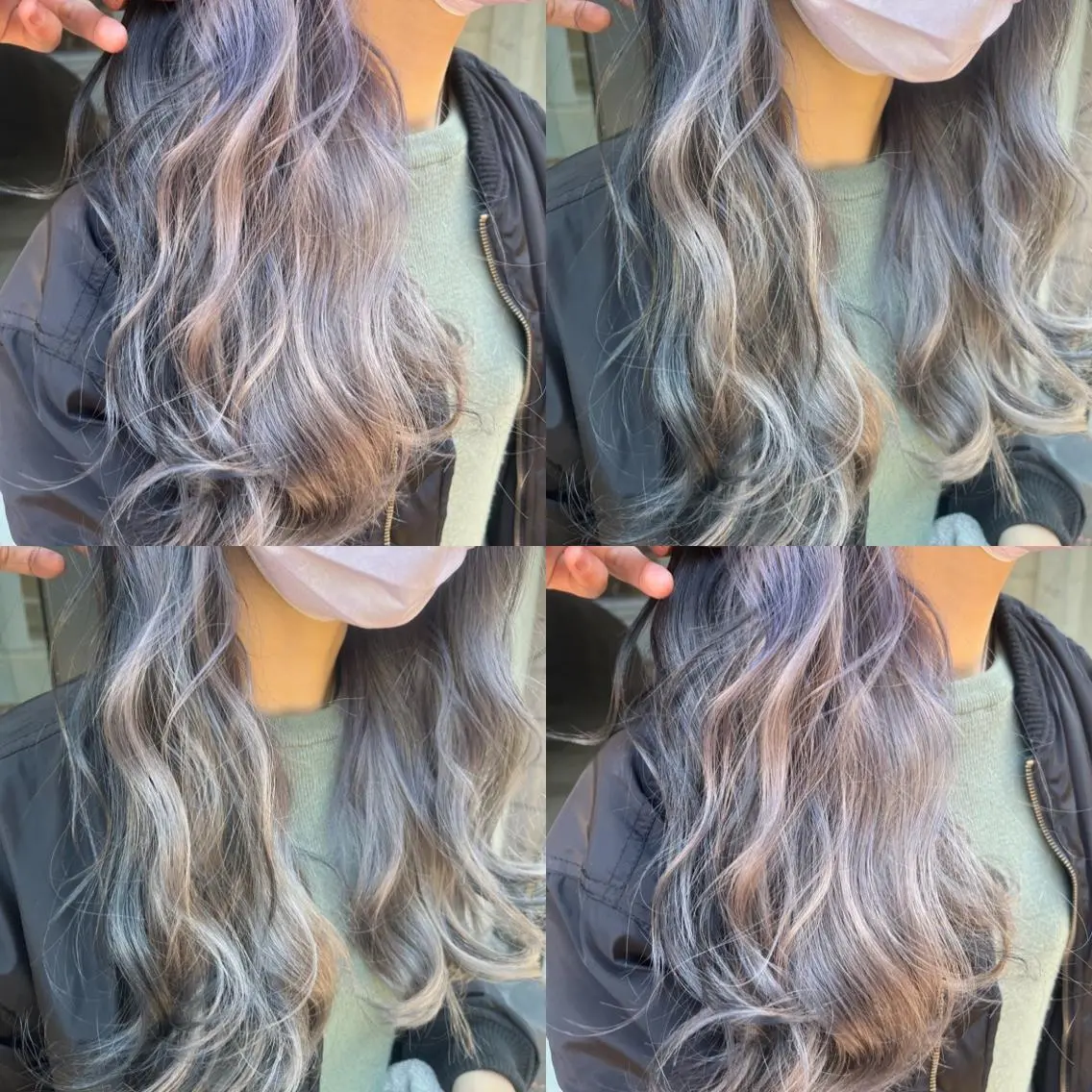 ロング カラー アッシュ ブリーチ イヤリングカラー ホワイトアッシュ カット ヘアカラー トリートメント 原宿サロン代表 デザインカラー伊藤卓のヘアスタイル