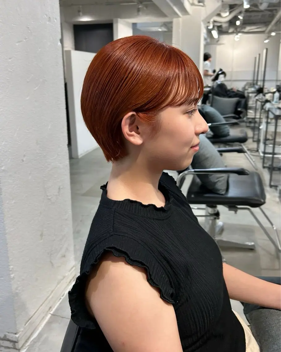 ショート カラー オレンジ ショートヘア ❤️ショートカット ・顔周りカット❤️のヘアスタイル
