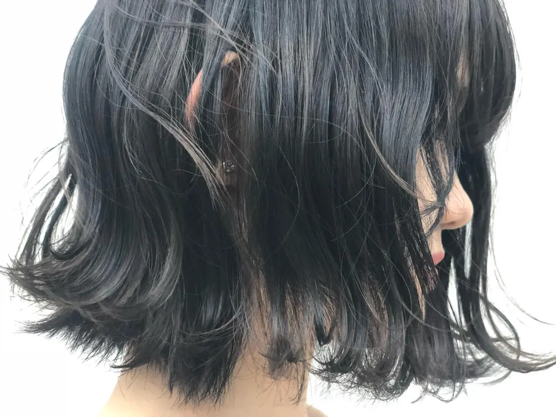 ミディアム カラー ブルーカラー ダブルカラー ハイライトカラー ハイライト 🌷nanase🌷 gally hairのヘアスタイル