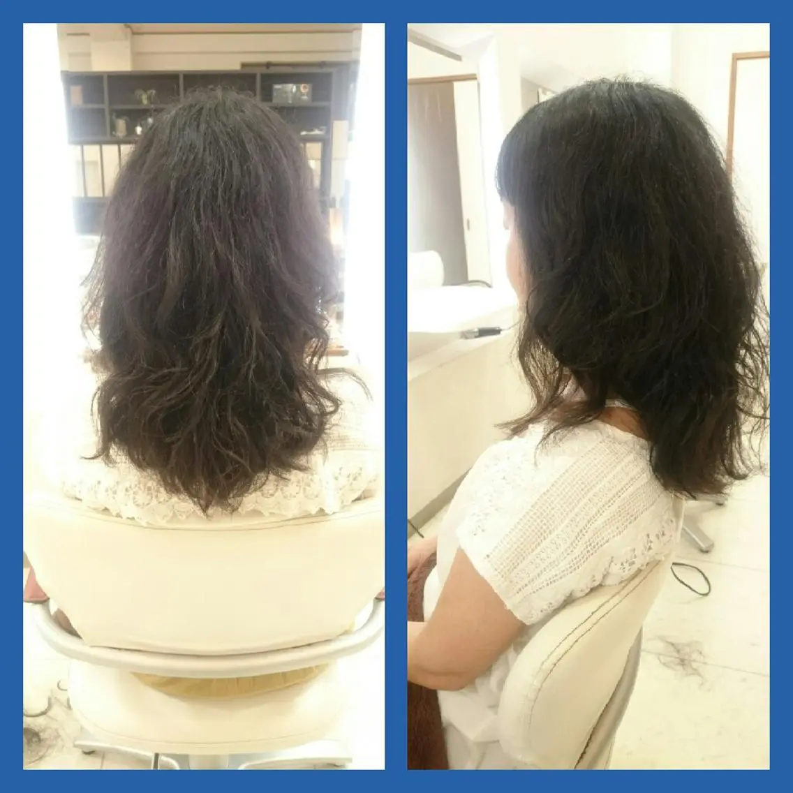 セミロング パーマ キンジョウ エナミのヘアスタイル