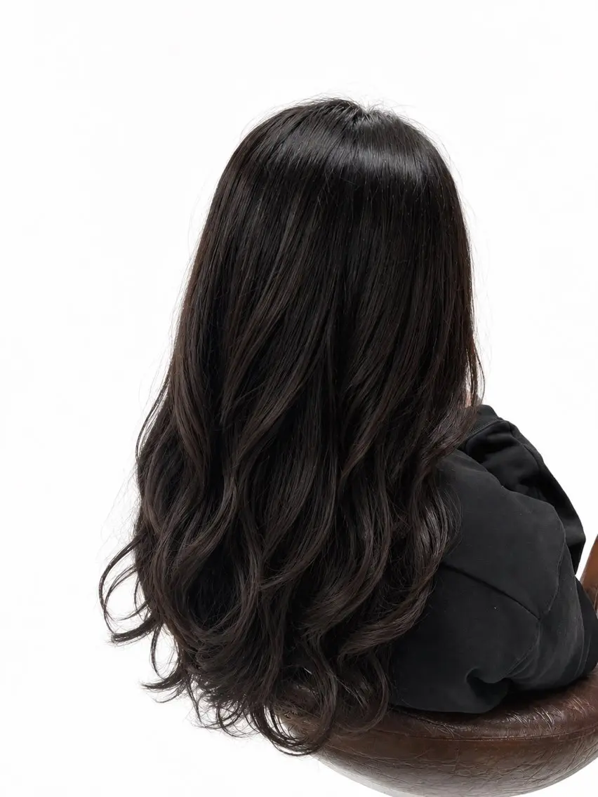 ロング カラー 黒髪 ブルーカラー ブルーブラック 透明感カラー ヘアカラー カラーモデル募集 🫧SAIKA🫧のヘアスタイル