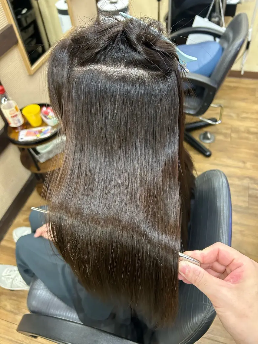 ロング パーマ 髪質改善 みやたゆうき 髪質改善講師のヘアスタイル