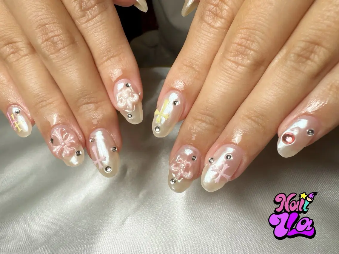 ネイル オーロラネイル ピンク nail 7la 向日市/東向日のネイルデザイン