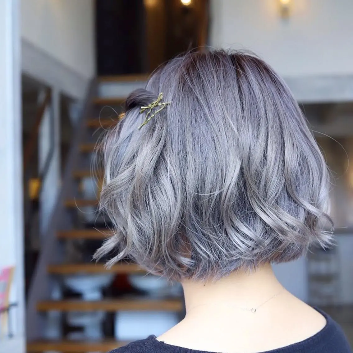 ミディアム カラー ダブルカラー シルバー 田中 孝典のヘアスタイル