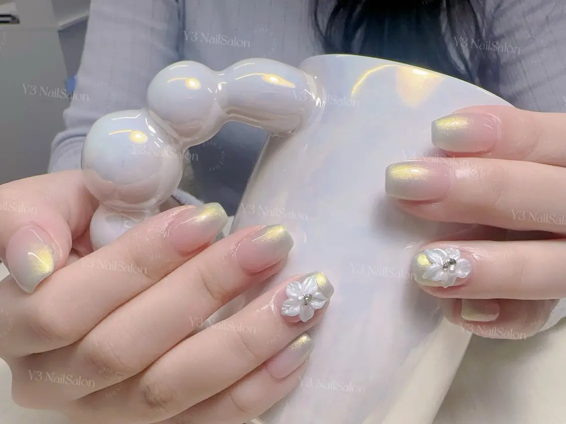 ネイル グラデーション グリーン ハンドネイル Y3 NailSalonのネイルデザイン