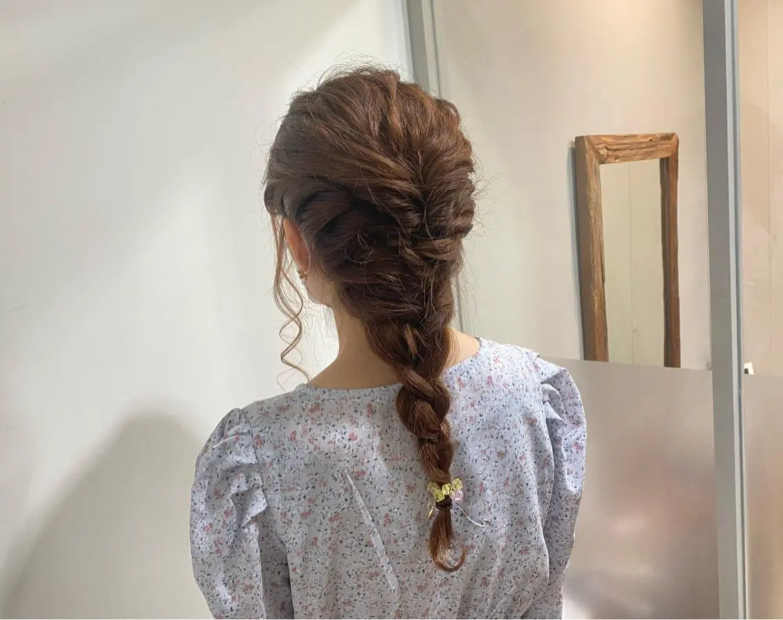 ロング ヘアアレンジ 結婚式・ブライダル たなか もえなのヘアスタイル
