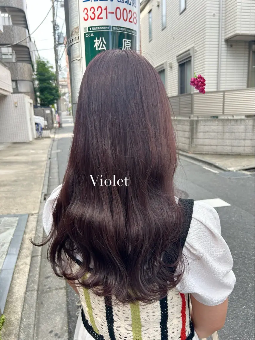 ロング カラー ブリーチ ダブルカラー ラベンダーカラー ブリーチなしカラー ヘアカラー トリートメント 暖色･似合わせカラー (廣石沙英🎀)のヘアスタイル