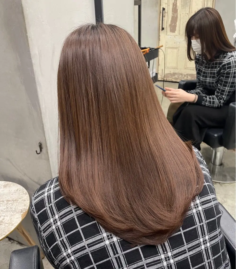 ロング カラー ヘアカラー 新宿/韓国ヘア/ 髪質改善ストレートのヘアスタイル