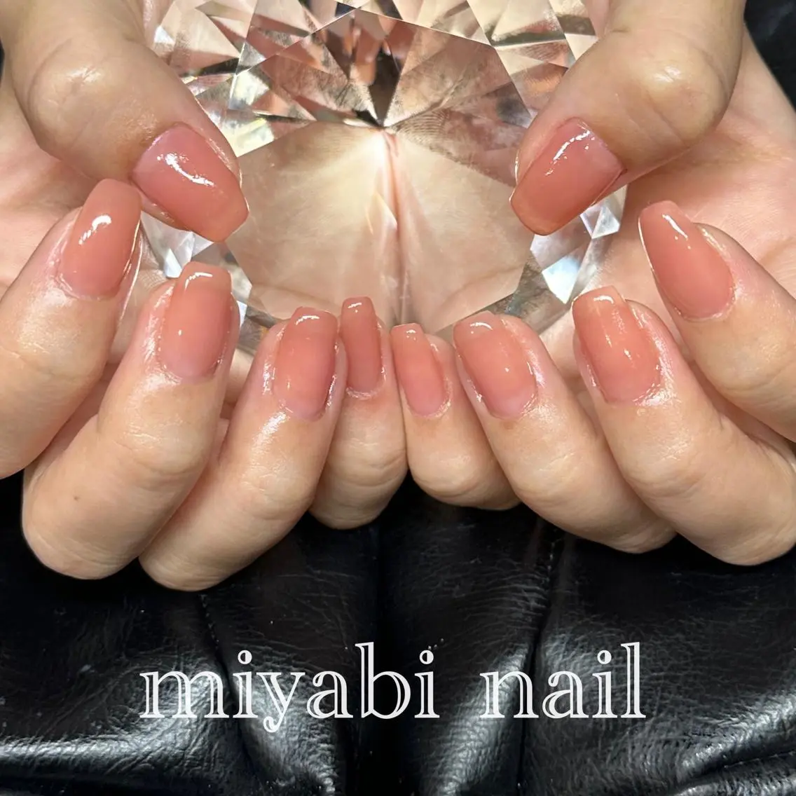 ネイル ジェルネイル 持ち込み オフィスネイル ワンカラーネイル ピンク ハンドネイル miyabi nail 桂川駅近くのネイルデザイン