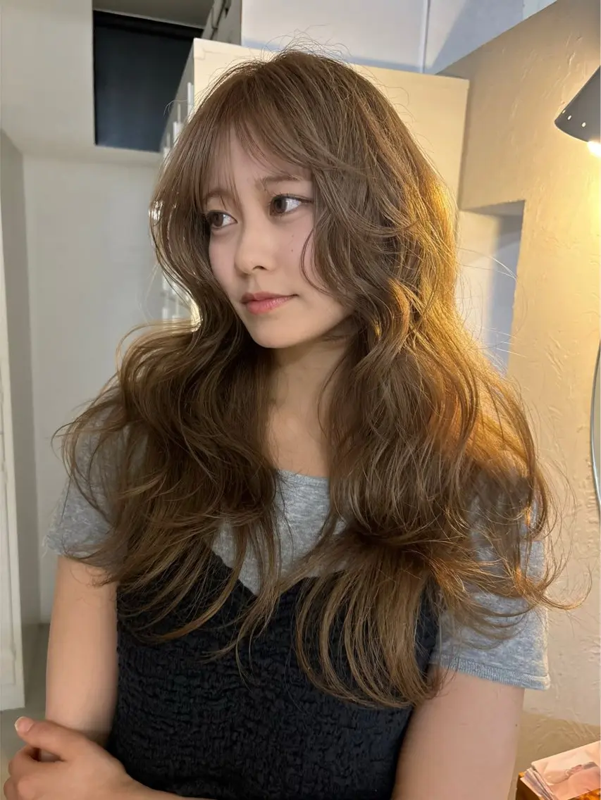 ロング カラー カット ヘアカラー トリートメント ニイ/栄/名古屋駅/ ボブカットモデル募集のヘアスタイル