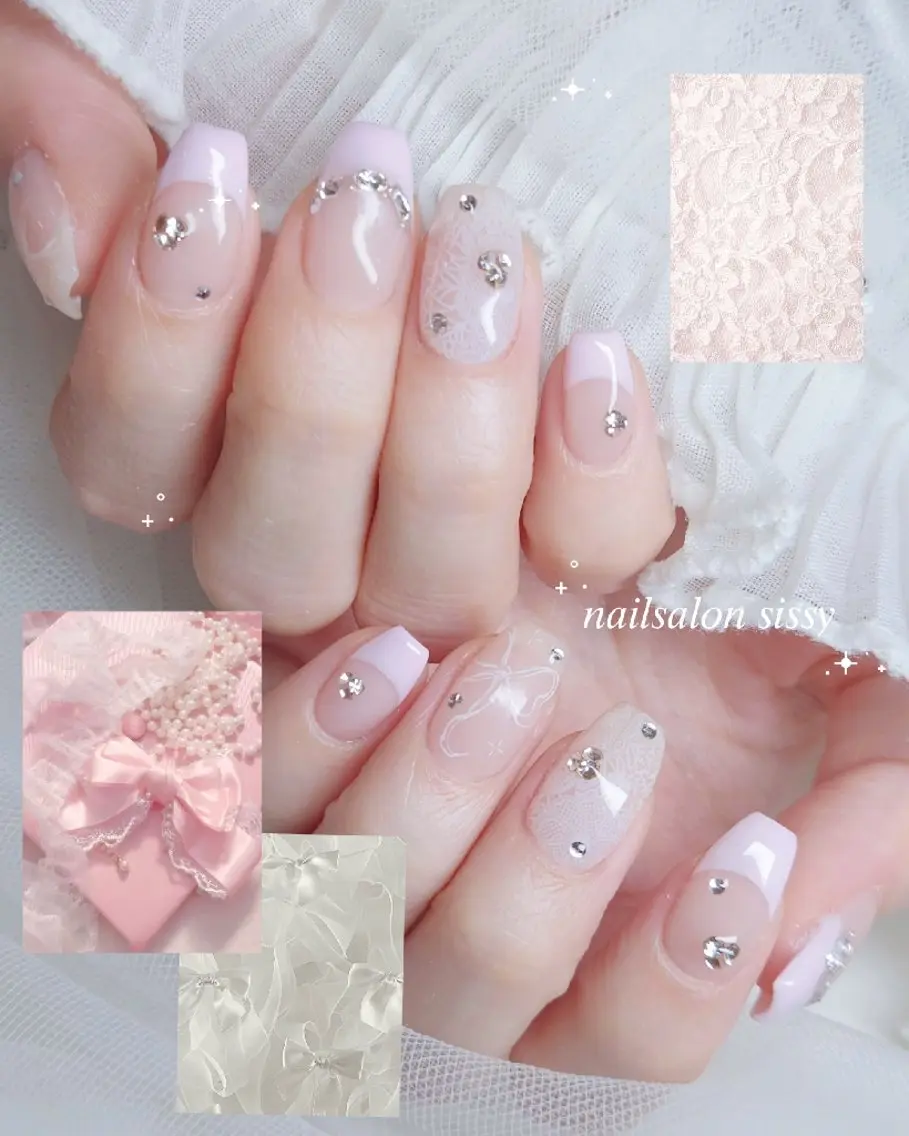 ネイル フレンチネイル レース 春ネイル ハンドネイル sissy hatsuneのネイルデザイン