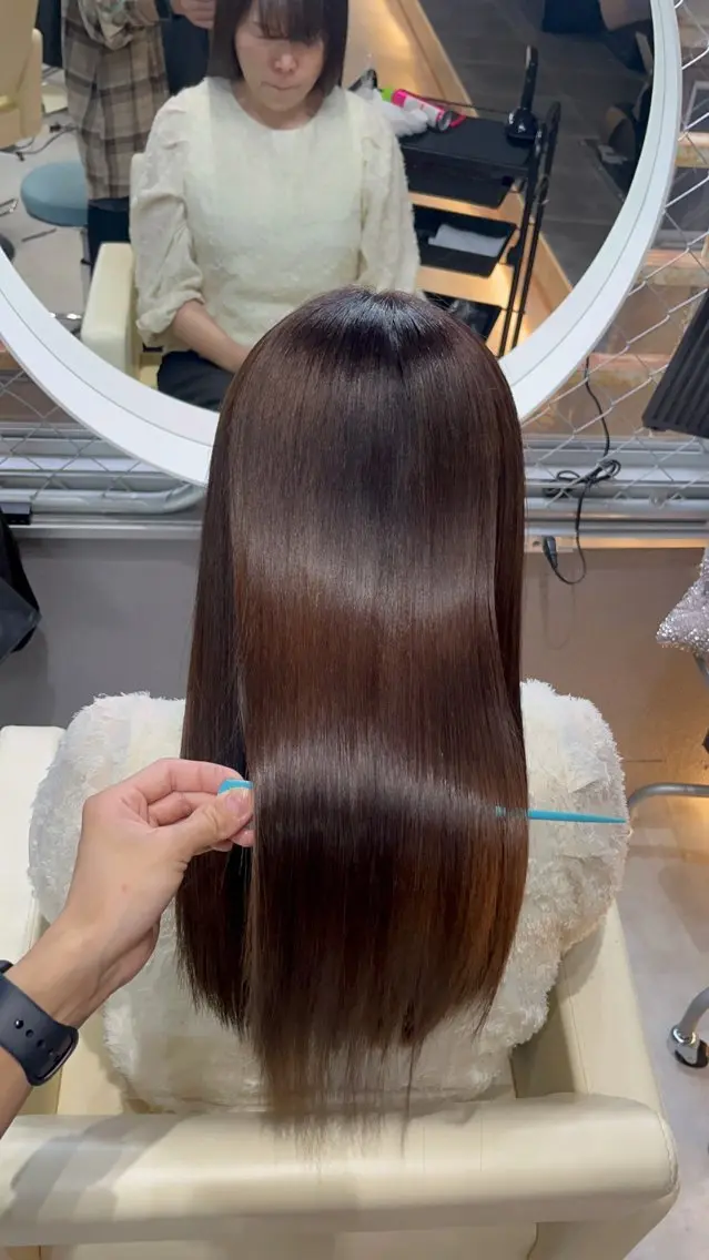 ロング くせ毛 縮毛矯正 トリートメント CoCooN TAKUMAのヘアスタイル