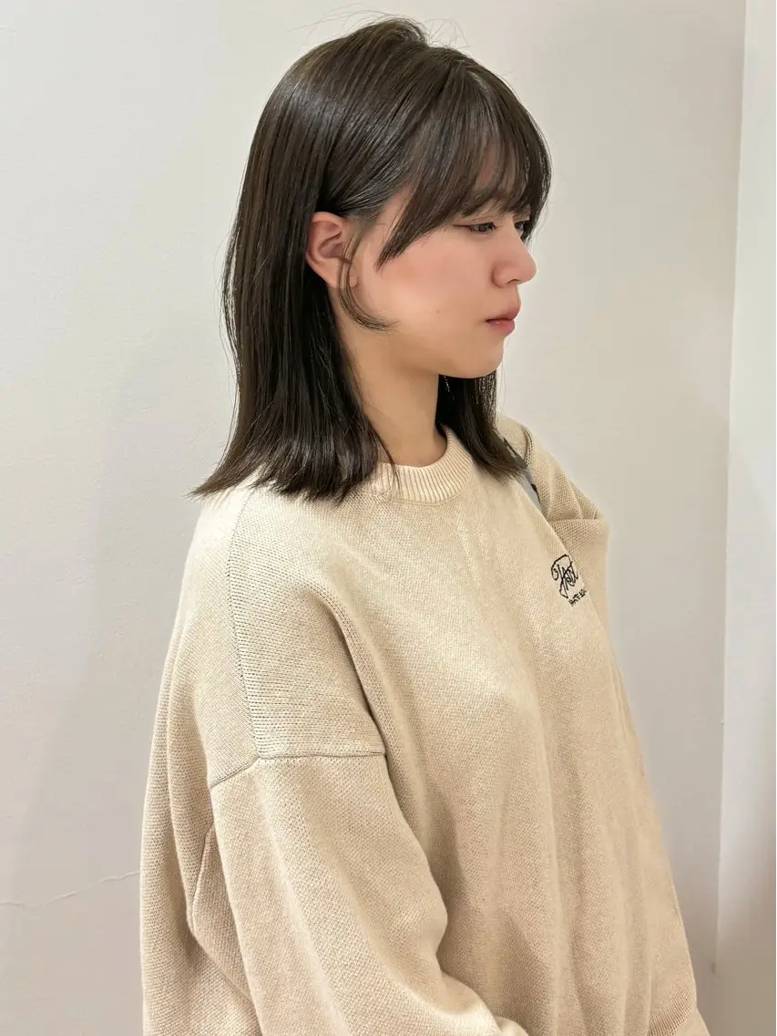ミディアム カット ヘアカラー 透明感🍨レイヤー ヘアセット/miyuのヘアスタイル