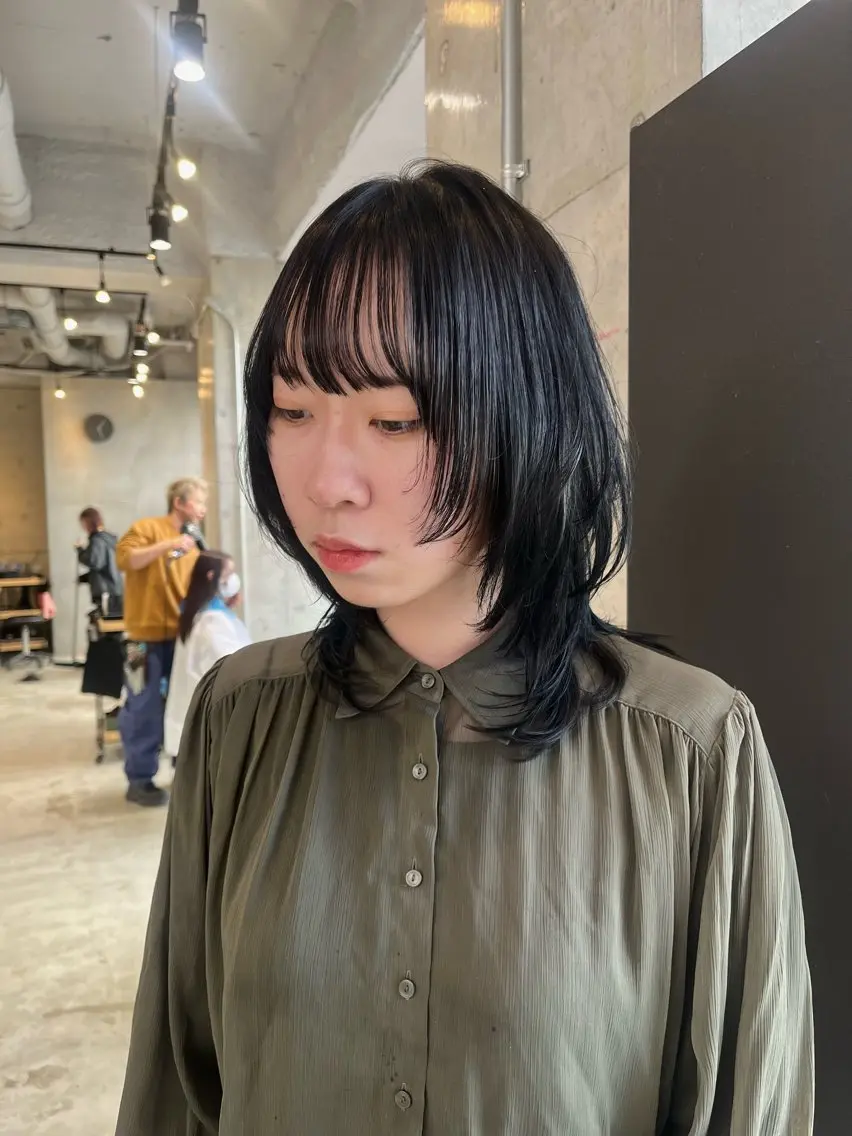 ミディアム ウルフカット カット haruka ♡レイヤー/透明感のヘアスタイル