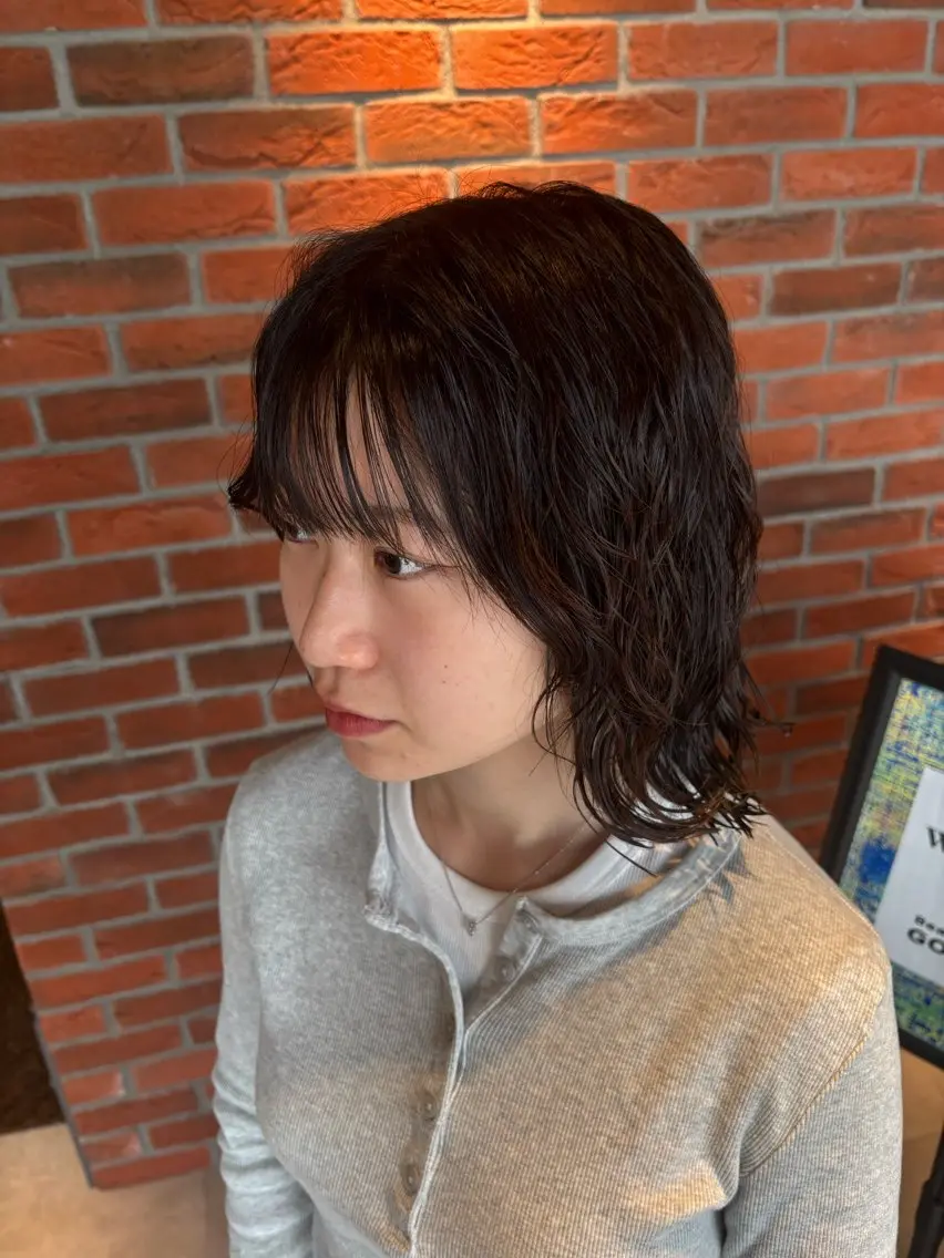ミディアム パーマ 武本 佑衣のヘアスタイル