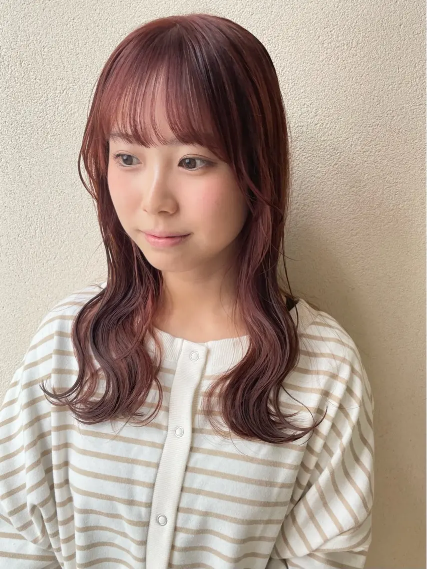ロング カラー ベージュカラー ブリーチ ダブルカラー ブリーチなしカラー ピンクカラー ヘアカラー 沢田 瞳のヘアスタイル
