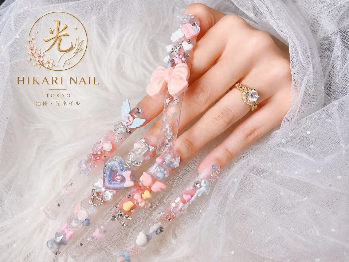 ネイル チークネイル 長さ出し フレンチネイル ガーリー ハロウィン ハンドネイル HikariNail Ikebukuroのネイルデザイン
