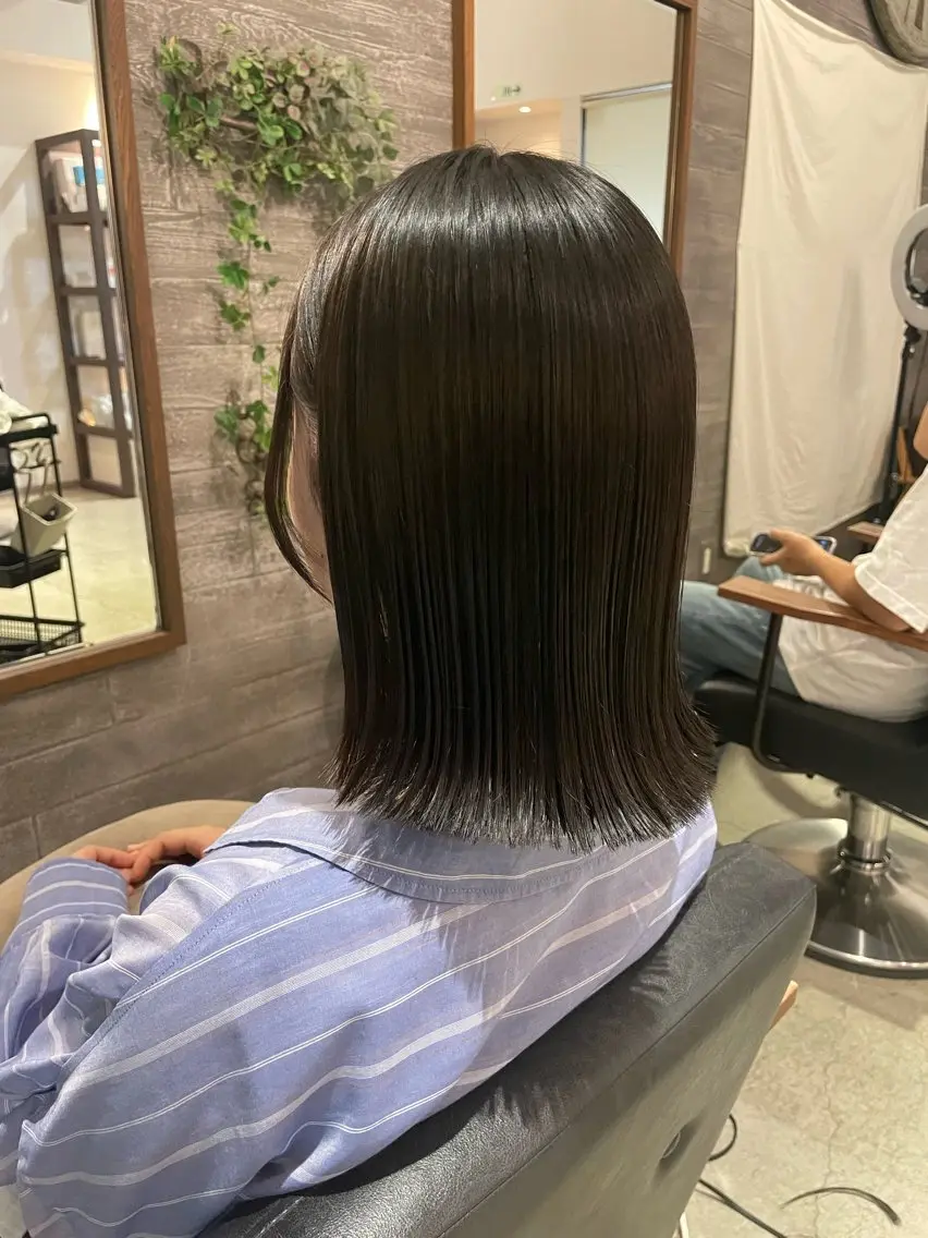 ミディアム ボブ Spin hair 檜垣菜愛のヘアスタイル