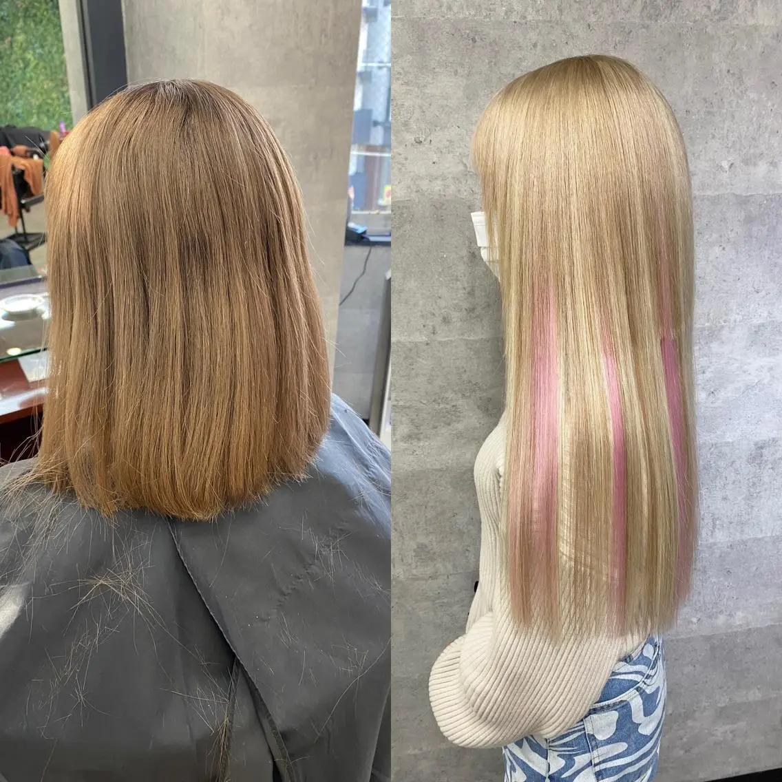 ロング ヘアカラー エクステ 外れにくいエク💚 EST梅田TAKIのヘアスタイル