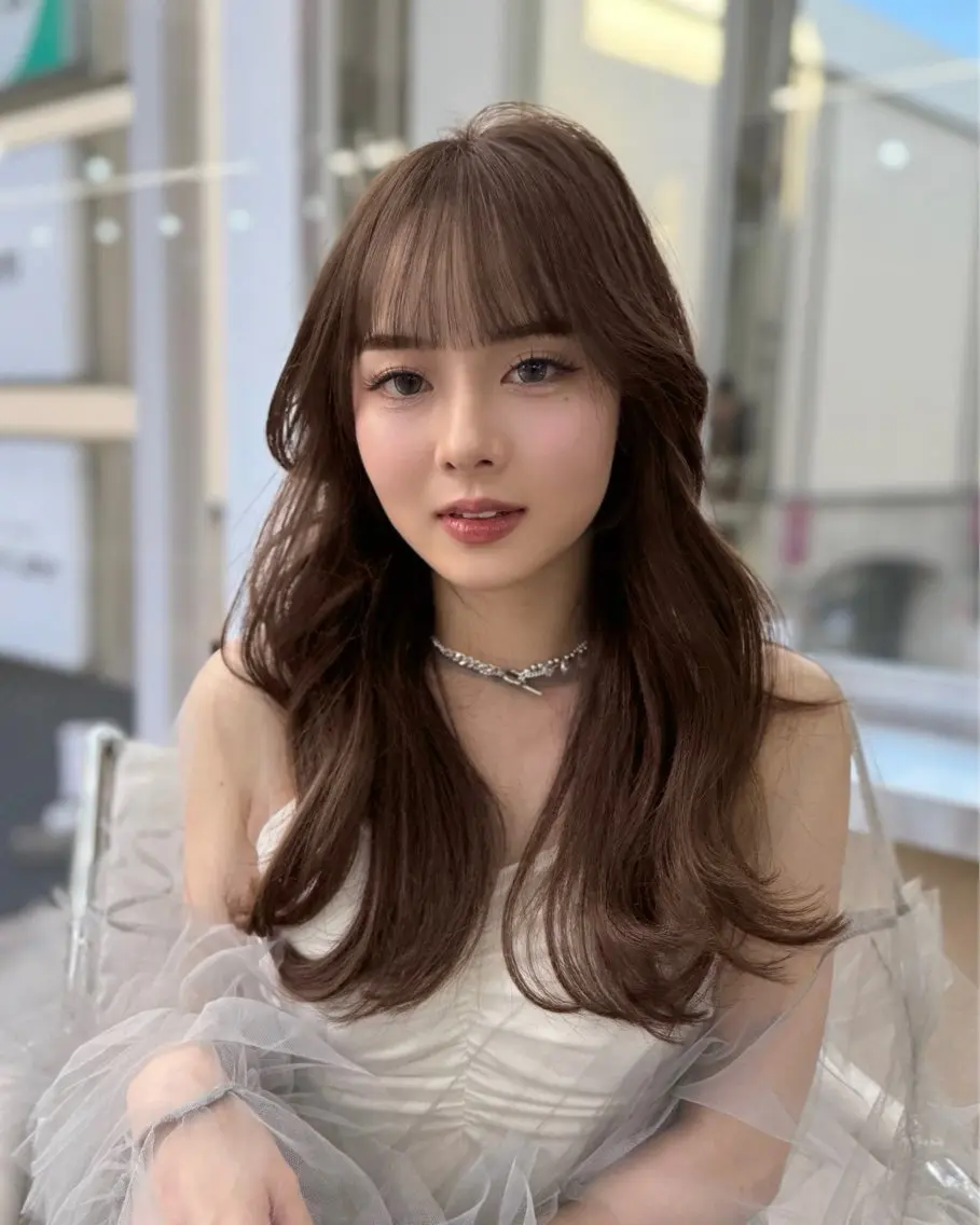 ロング カラー くびれヘア 韓国風ヘア レイヤーカット カット ヘアカラー トリートメント 顔まわり職人🇰🇷 韓国ヘア/KAITOのヘアスタイル