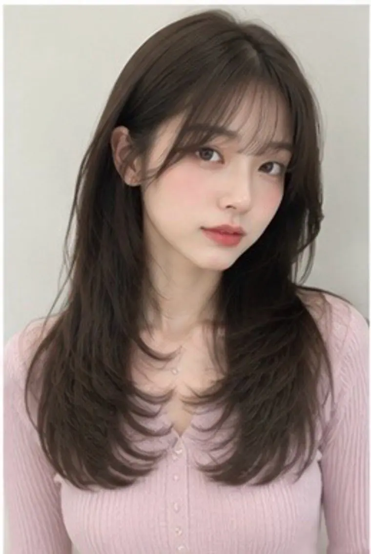 ロング くびれヘア 顔周りカット 韓国風ヘア レイヤーカット ロング メンズ ルカのヘアスタイル