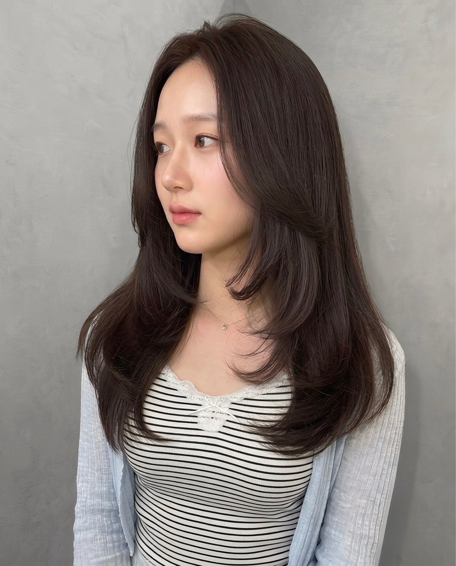ロング カラー ベージュカラー ブリーチ ブラウンカラー ショコラブラウン ショコラグレージュ 吉田勇人🩶レイヤー •透明感カラー•暗髪のヘアスタイル