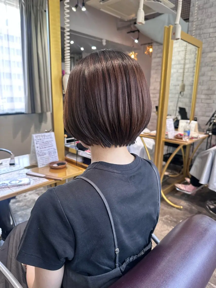 ショート カラー ショートボブ ボブ ショートヘア カット ヘアカラー Saki💛心斎橋 髪質改善/艶カラーのヘアスタイル