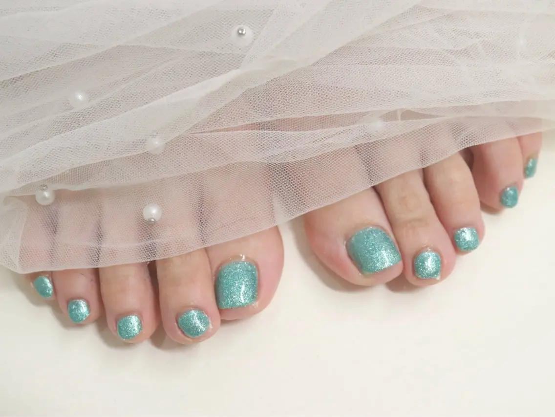 【オフ有】長持ち✨うるつやフットワンカラー💎パラジェル変更可の写真
