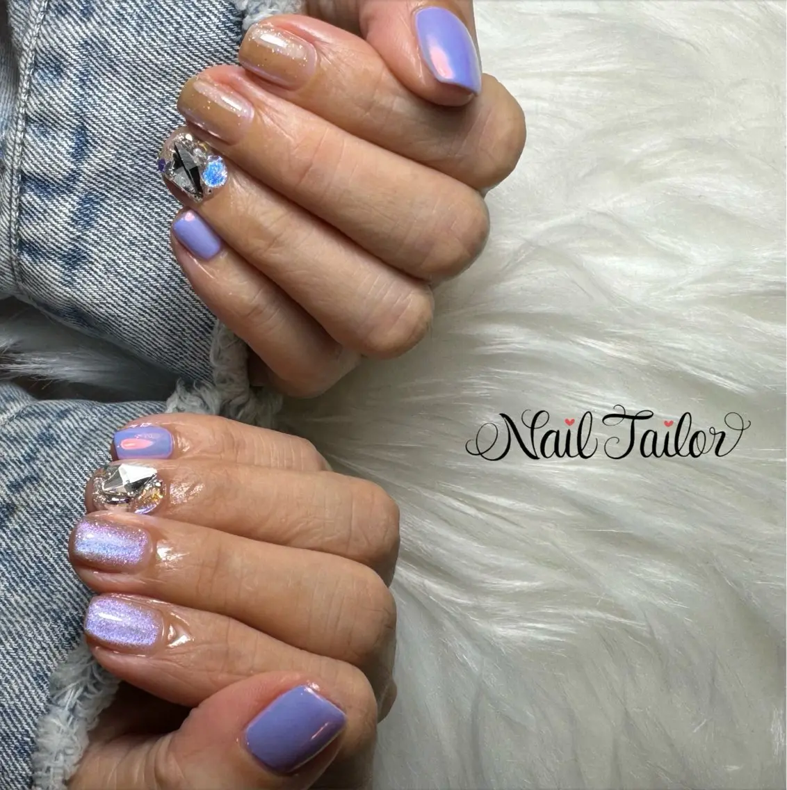 ネイル フラッシュネイル マグネットネイル ミラーネイル ワンカラーネイル ショートネイル ハンドネイル NailTailor ネイルテイラーのネイルデザイン