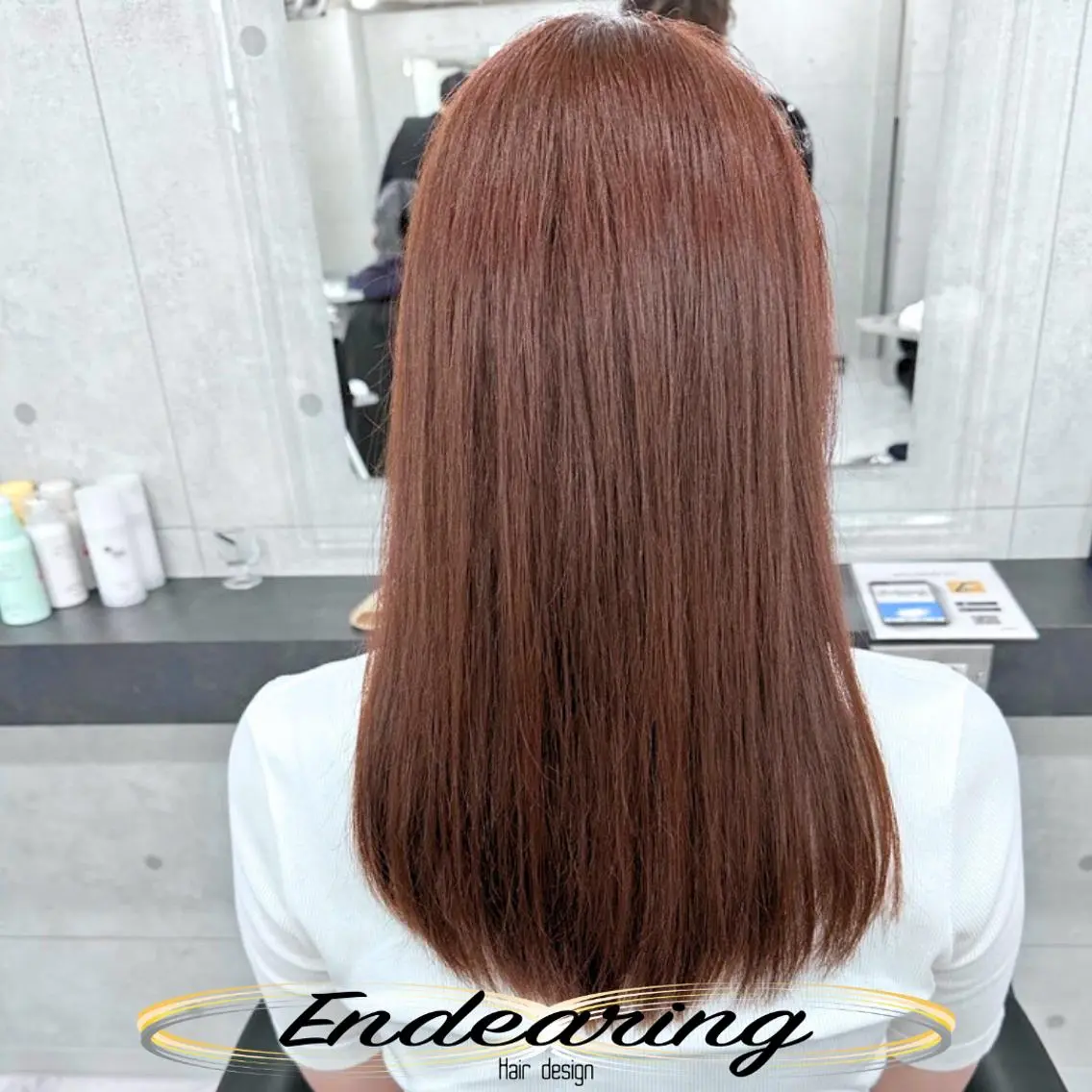 カラー アディクシーカラー ベージュカラー 透明感カラー オレンジ オレンジベージュ ヘアカラー Endearing 銀座/レイヤーカットのヘアスタイル