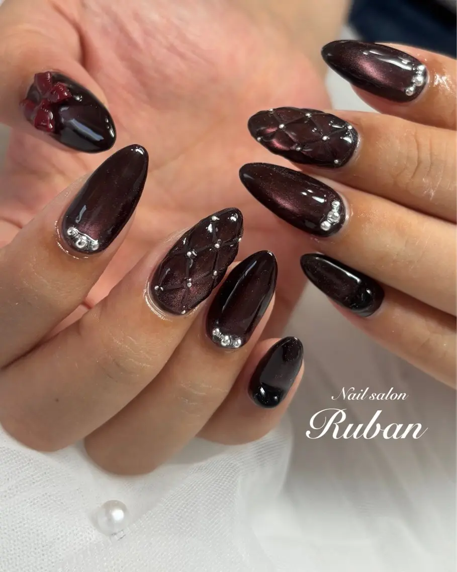 ネイル アートネイル マグネットネイル 持ち込み Nail salon Rubanのネイルデザイン
