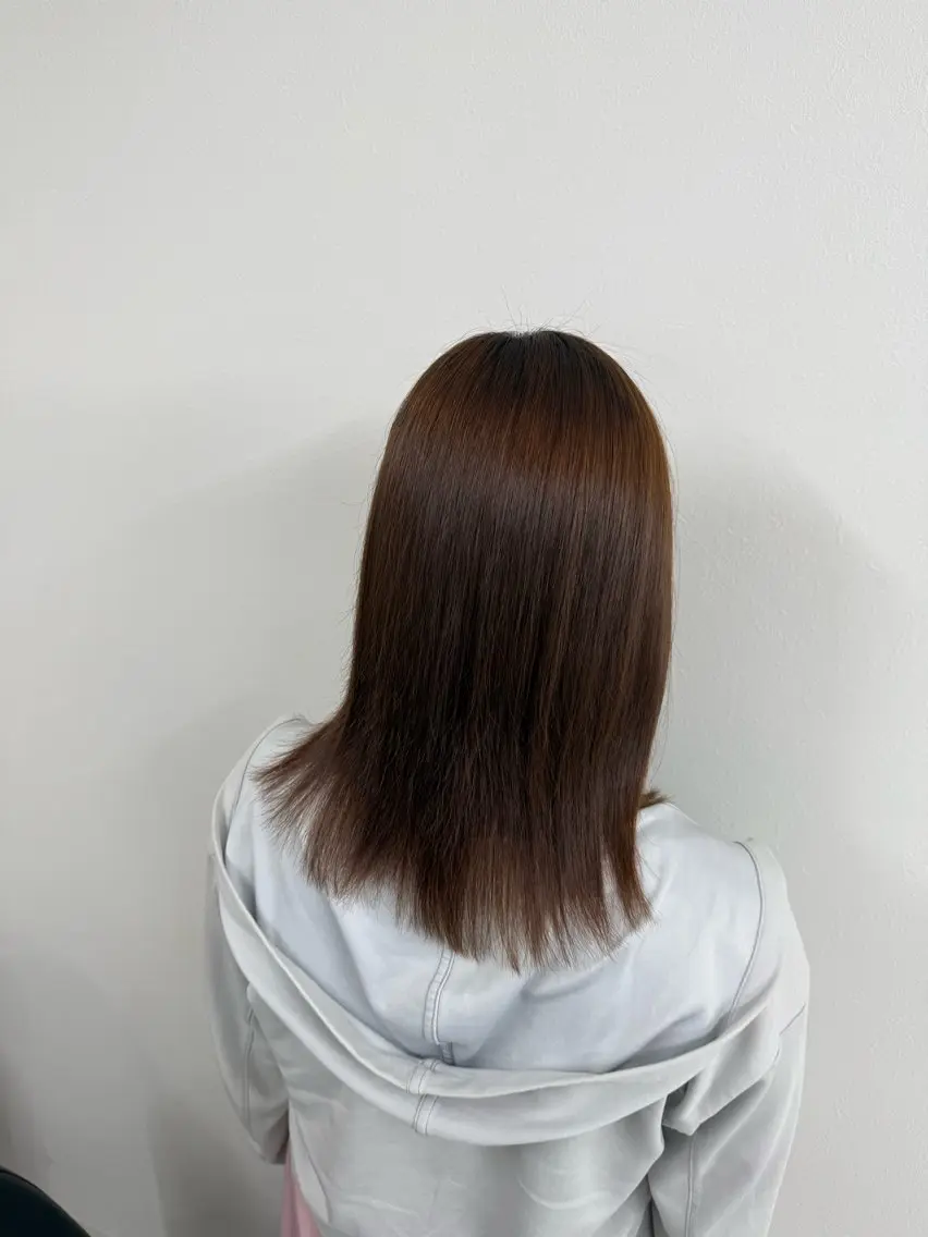 セミロング りきと🦋河原町 縮毛矯正/艶カラーのヘアスタイル