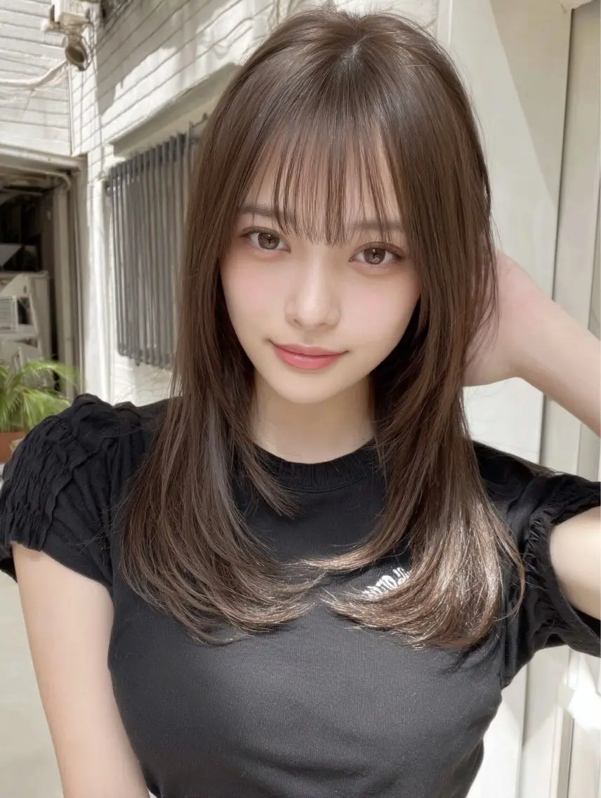 前髪カット(顔周りまで)➕透明感カラー ✨34%OFF✨ 表参道/韓国ヘア/髪質改善/暖色の写真