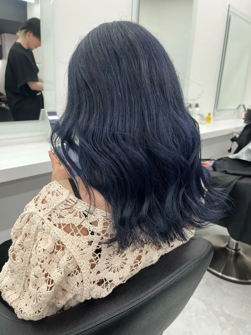 ロング カラー ブルーカラー ネイビーカラー ヘアカラー 💖トレンド春夏 カラー💖FUTAのヘアスタイル