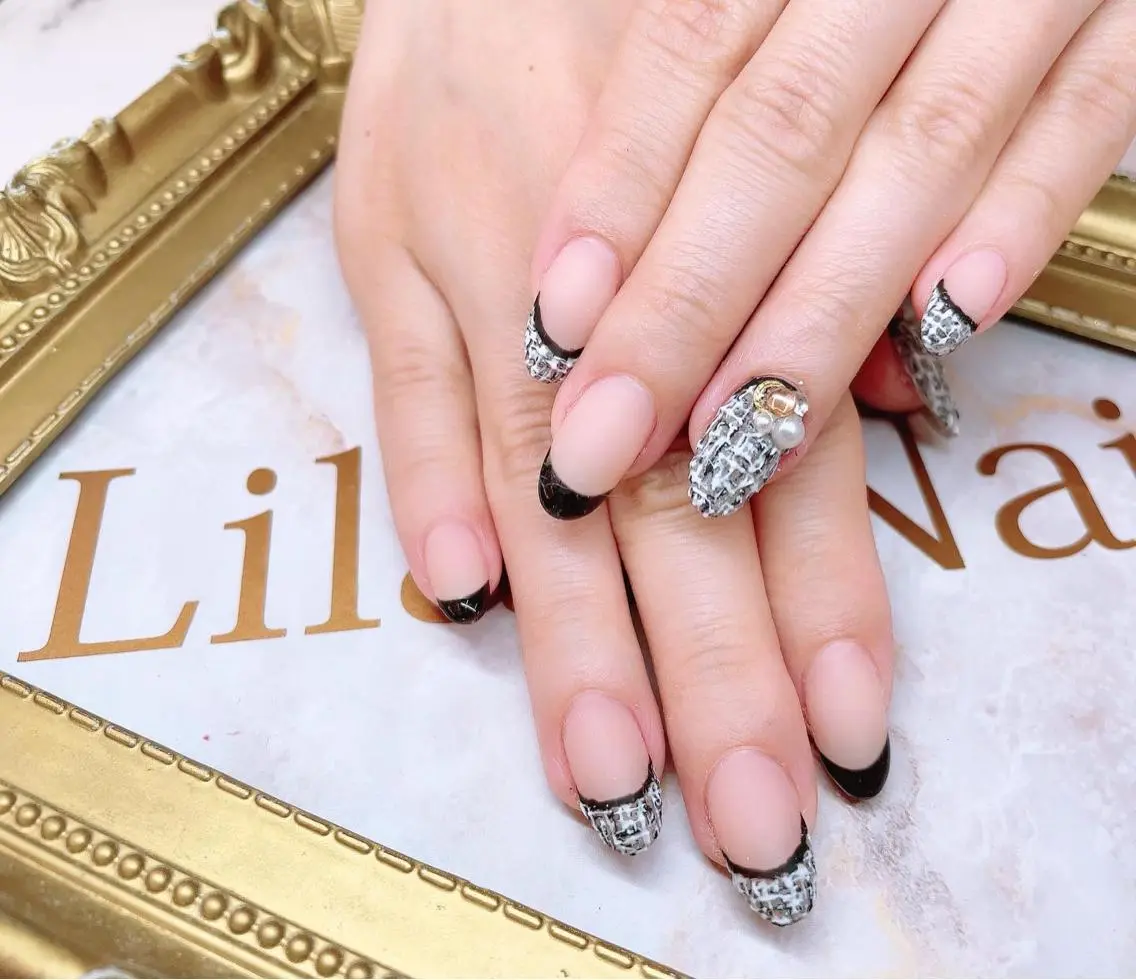 ネイル フレンチネイル ジェルネイル ハードジェル ロングネイル マットネイル Lilas Nailのネイルデザイン